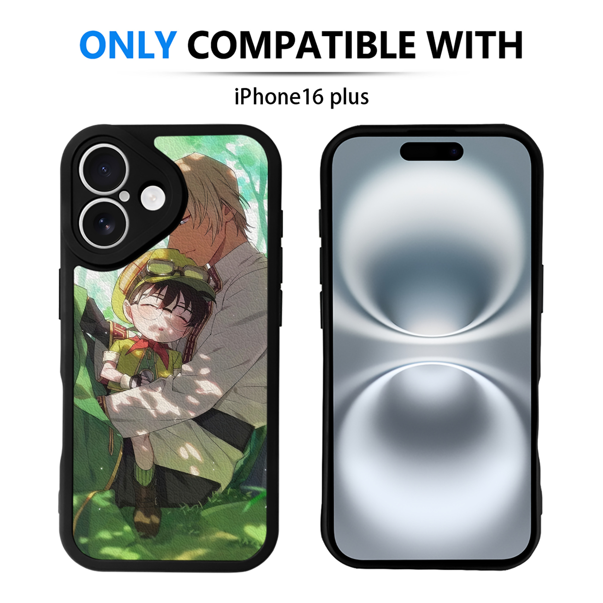 （画像用） 名探偵コナン Detective Conan 【iPhone 16シリーズ対応】シリコンスマホケース（レザー調） 材質：シリコン